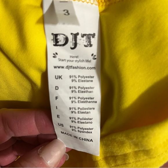 NWT DJT Fashion Yellow Fit & Flare Dress - Picture 8 of 11